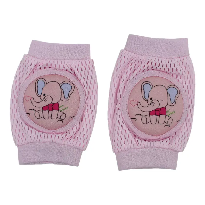 Baby Knee Mesh Pads  Pink with Elephant Design