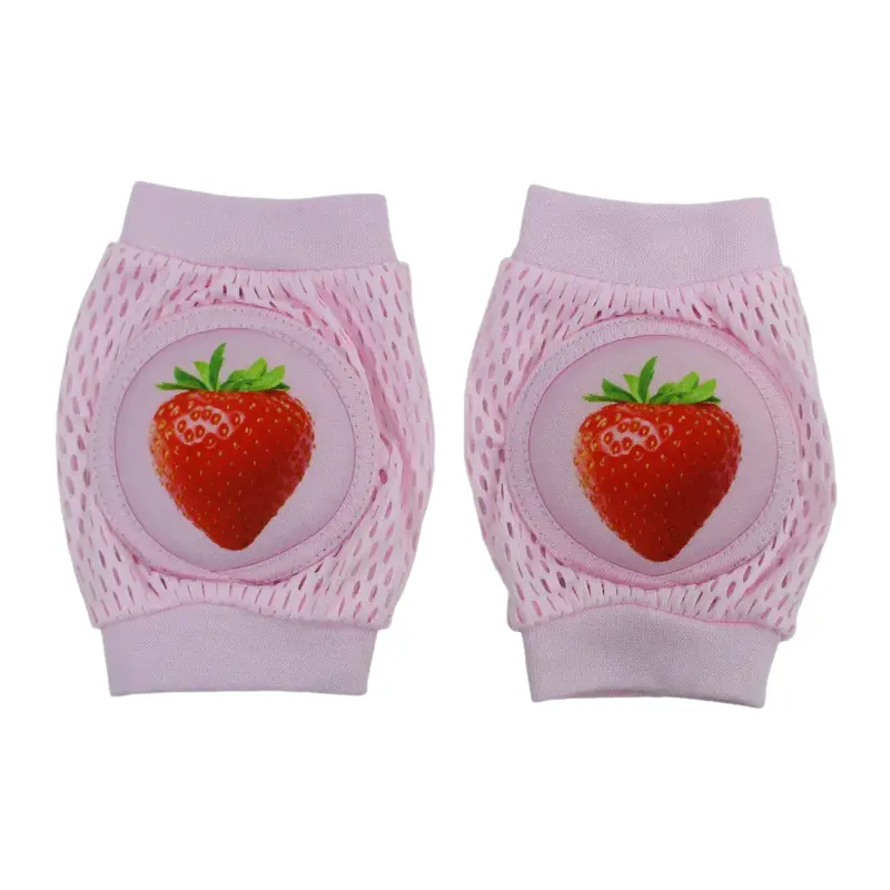 Baby Knee Mesh Pads  Pink with Strawberry Design