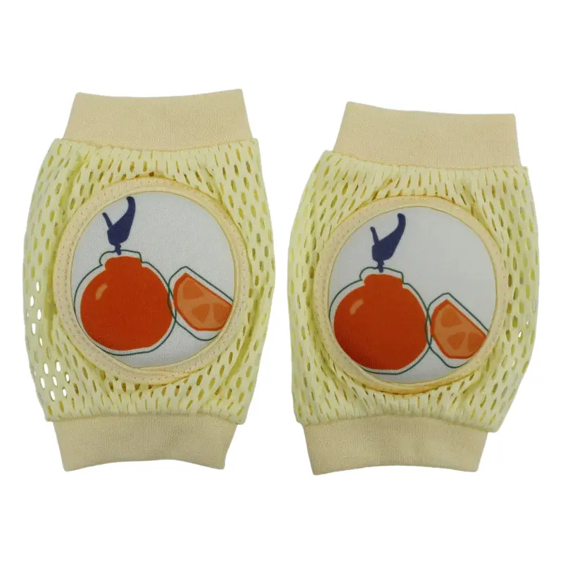 Baby Knee Mesh Pads  Yellow with Orange Design