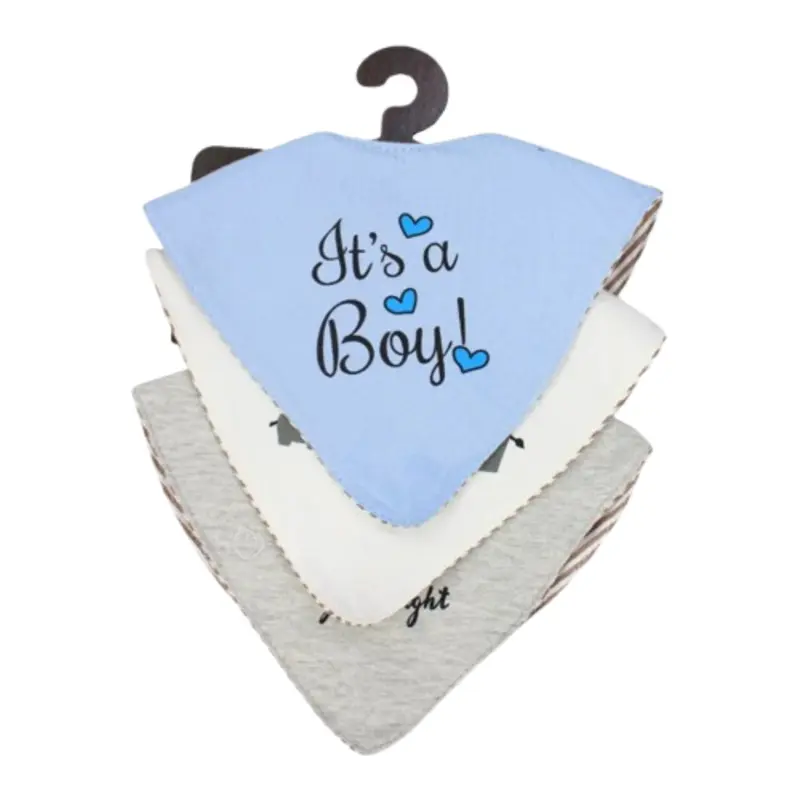 Bibs Baby Boys Cotton Bib Set  "Oh Baby, Its a Boy" (Pack of 3, Scarf Style)