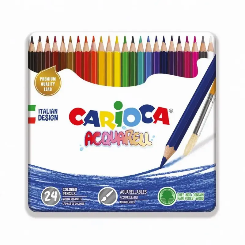 Carioca Acquarell in Metal Box  24 Colors