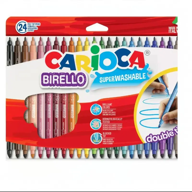 Carioca Birello Double Tip Coloring Pens  24 Colors