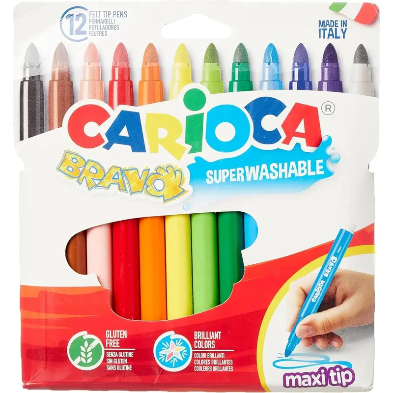 Carioca Bravo Thick Felt Tip  12 Colors