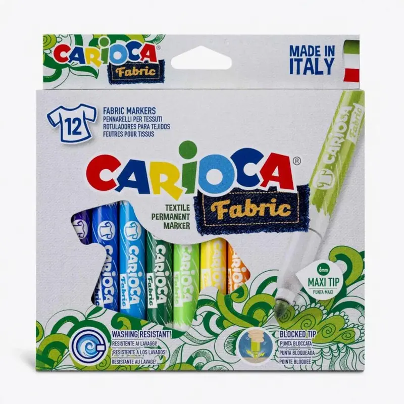 Carioca Fabric Markers  12 Colors