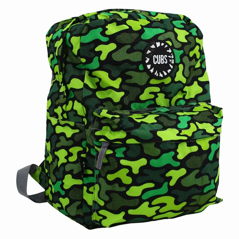 Cubs Neon Green Camo Junior Student Backpack