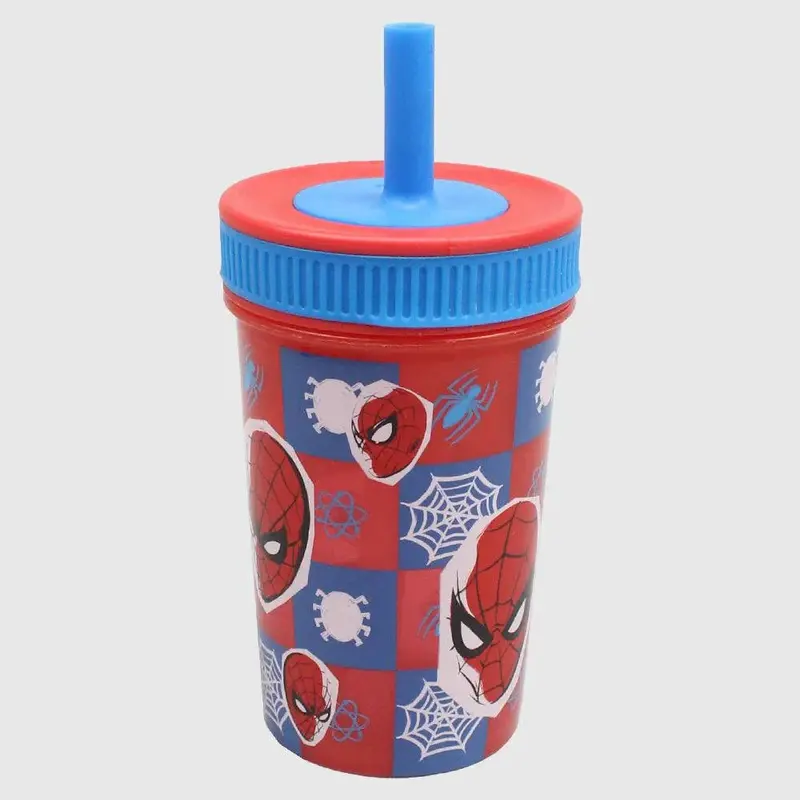 Stor Spiderman Leakproof Silicone Straw Tumbler 465 ML