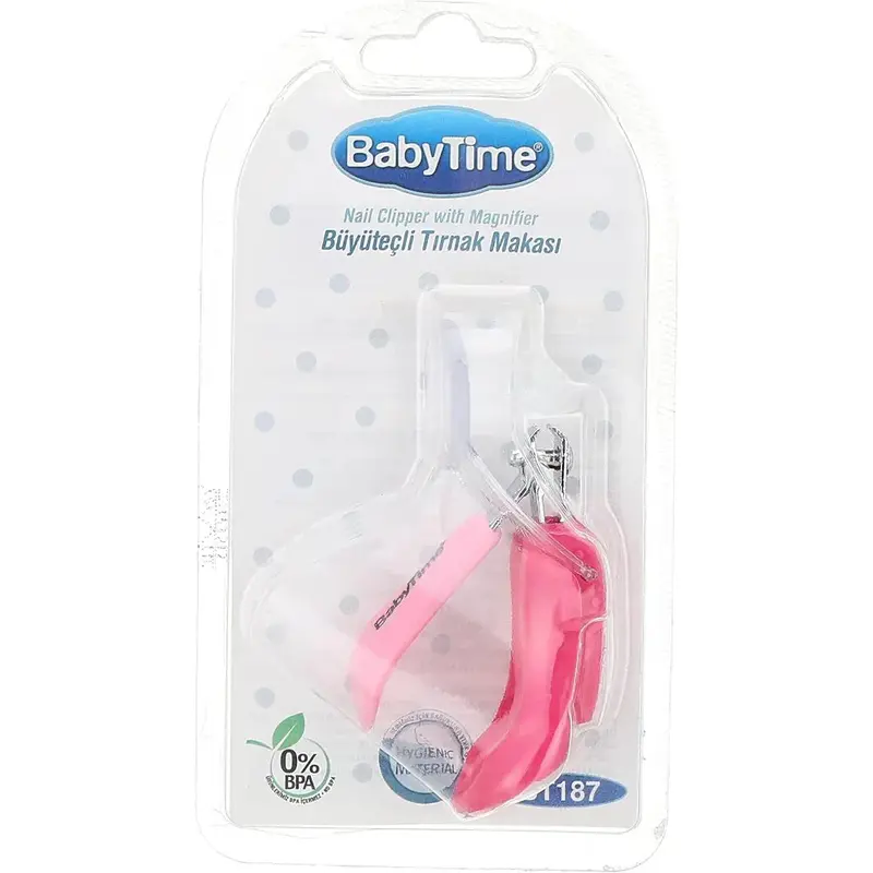 Baby Time Nail Clipper With Magnifier - Pink