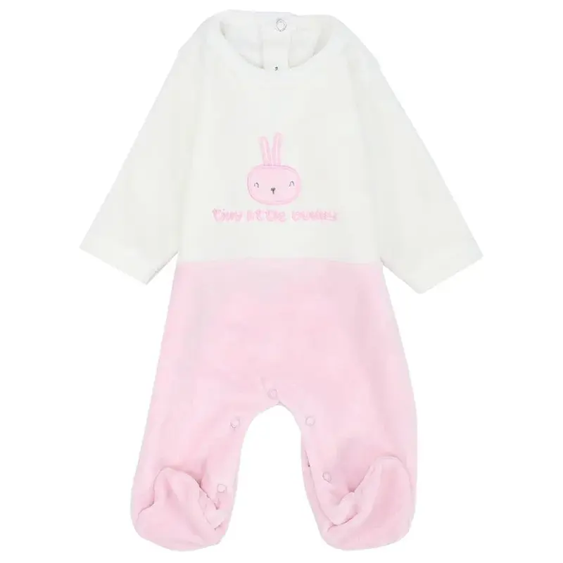 Bunny Head Velvet Baby Footie