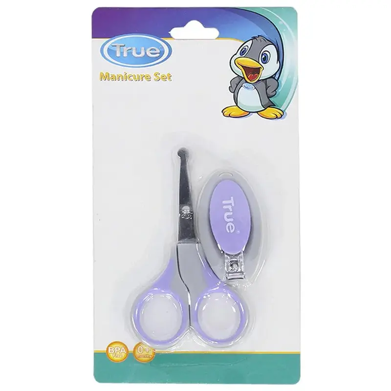 True Safety Scissors With Nail Clipper Set  Purple