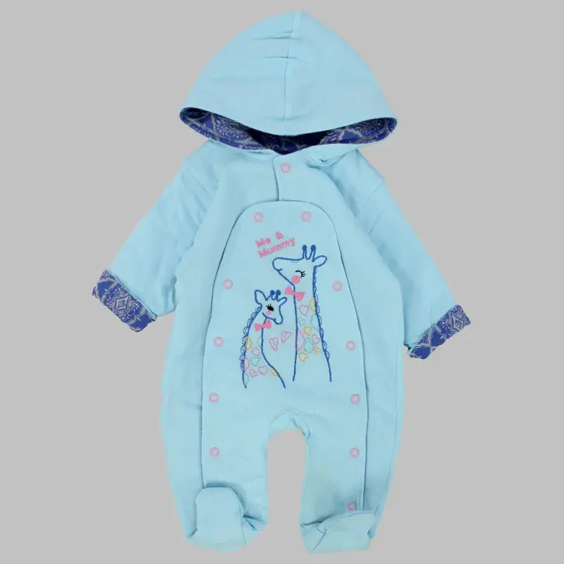 Cute Giraffes Long-Sleeved Hooded Baby Footie