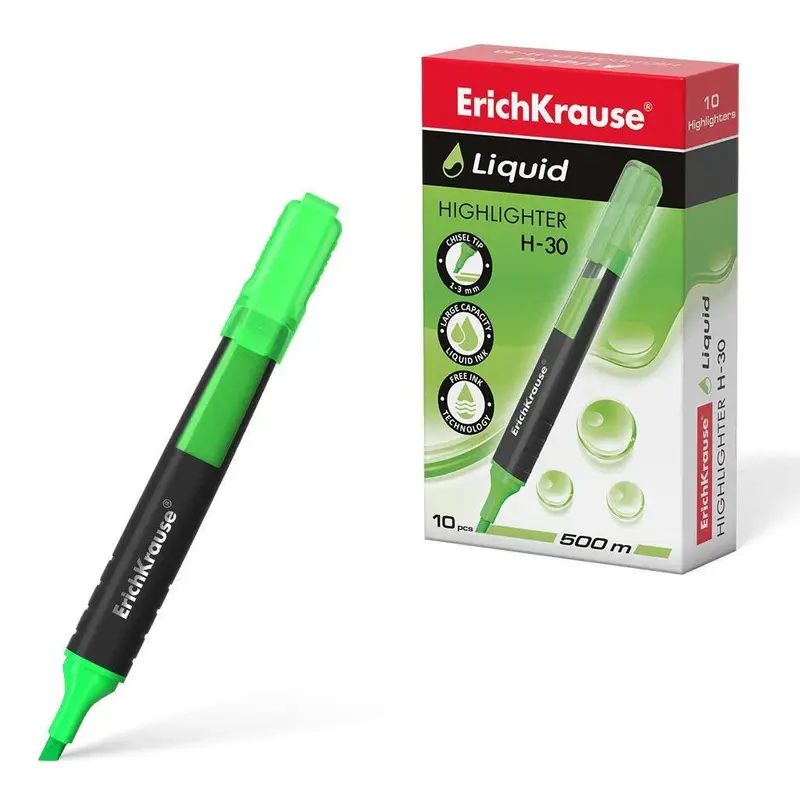 Highlighter ErichKrause Liquid H-30, ink color: green