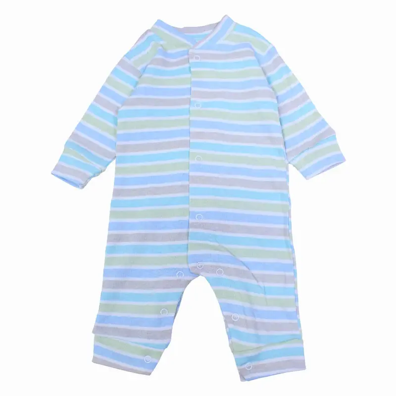 Unisex Striped Cotton Footless Onesie