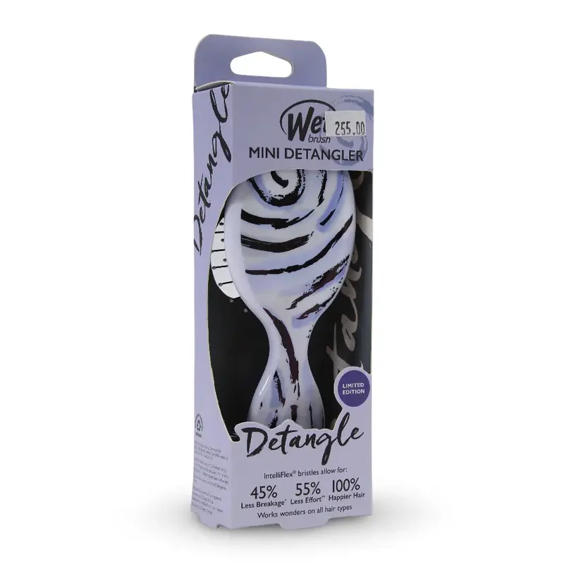 Wet Brush Detangling Squirt Hair Brush - Purple Lines Watercolor Motif