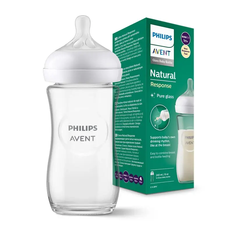 1 Pack - Philips Avent Natural Bottle Glass Response (1M+) 240ml