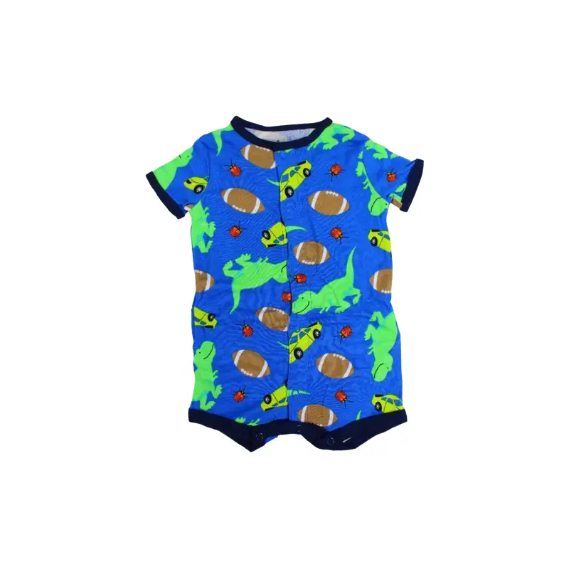 Baby Boys Cotton Romper  Blue with a Fun Design