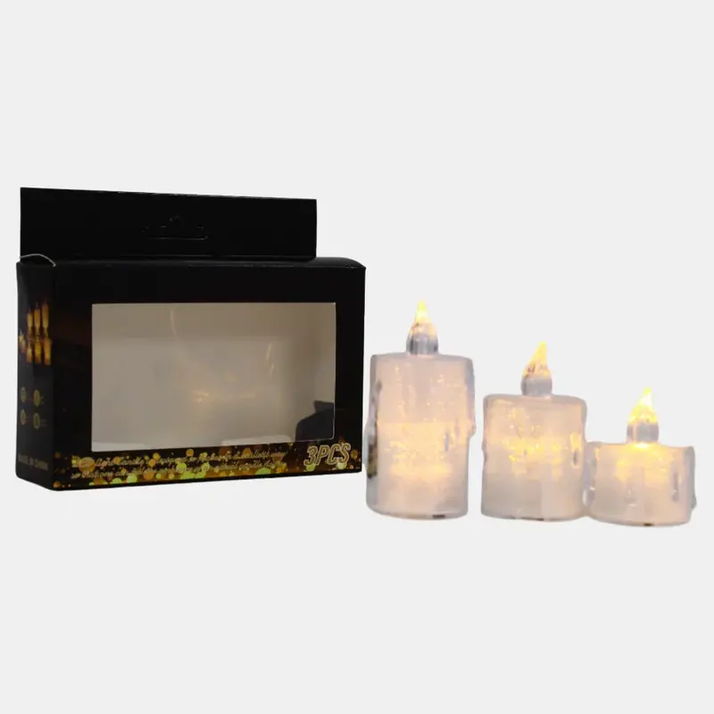 Crystal Candle Set  3 Pieces