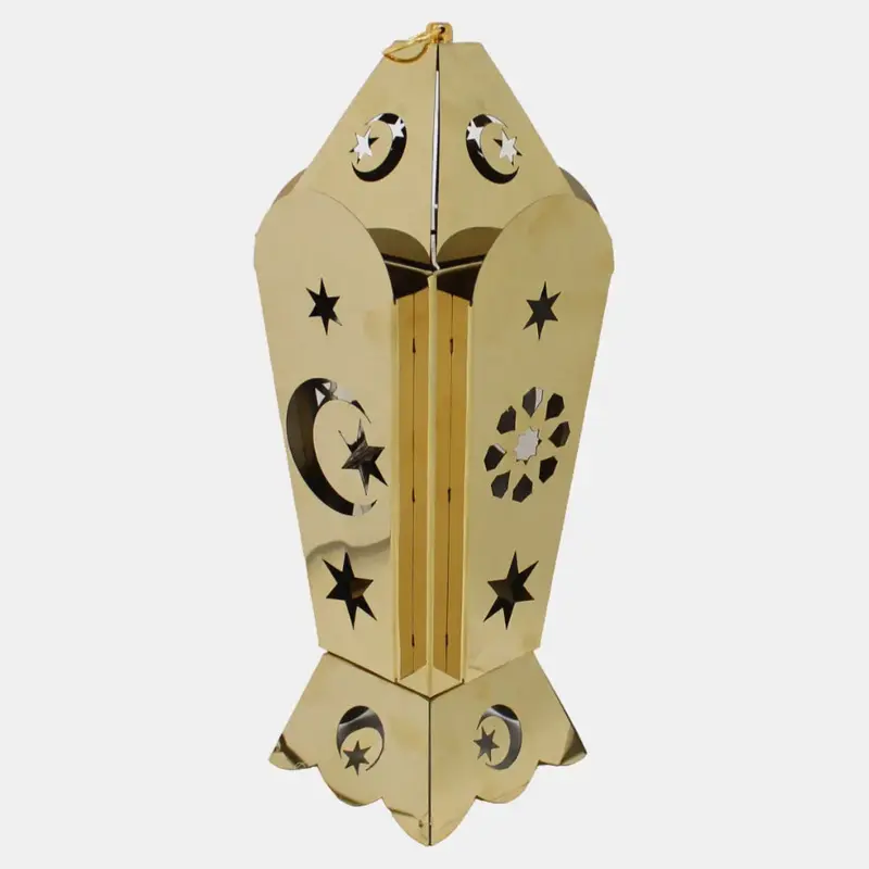 Gold Stainless Steel Lantern  Elegant Ramadan Decor