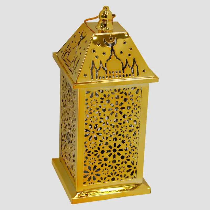 Gold Steel Ramadan Lantern  Square Design