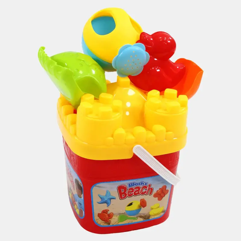 Luxury Beach Bucket  Red & Yellow