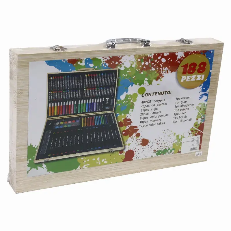 Artistic Set Wooden Box  188 Pieces