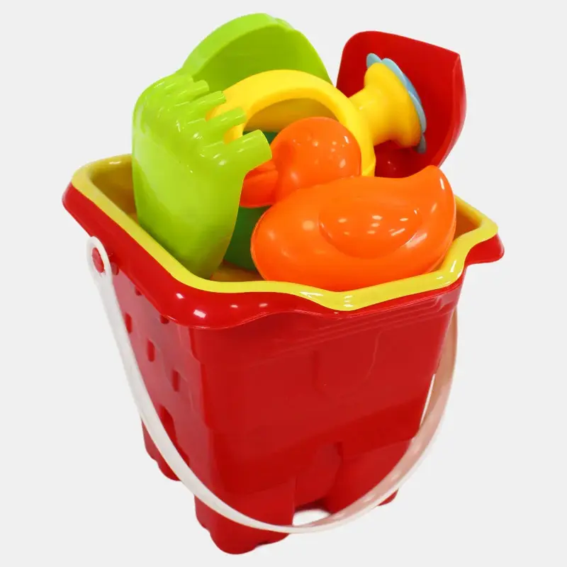 Beach Bucket with Water Sprayer  Red