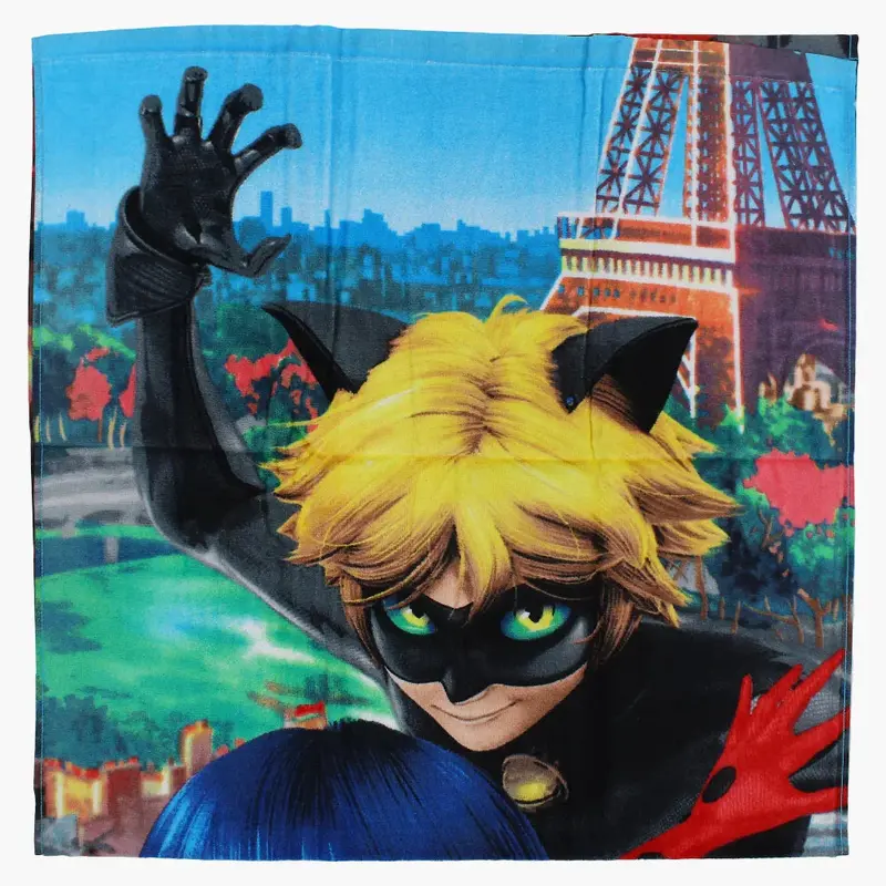 Girls Beach Towel  Multicolored with Miraculous Ladybug Print (60x120 cm)