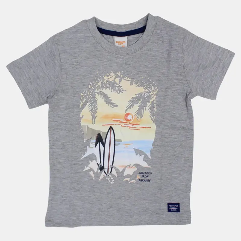 Boys Cotton T-Shirt - Cool Surfing Print