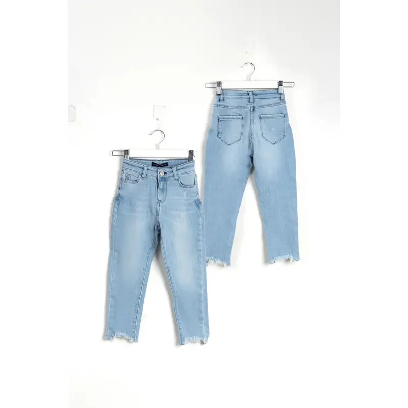 Girls Ripped Jeans - Light Blue