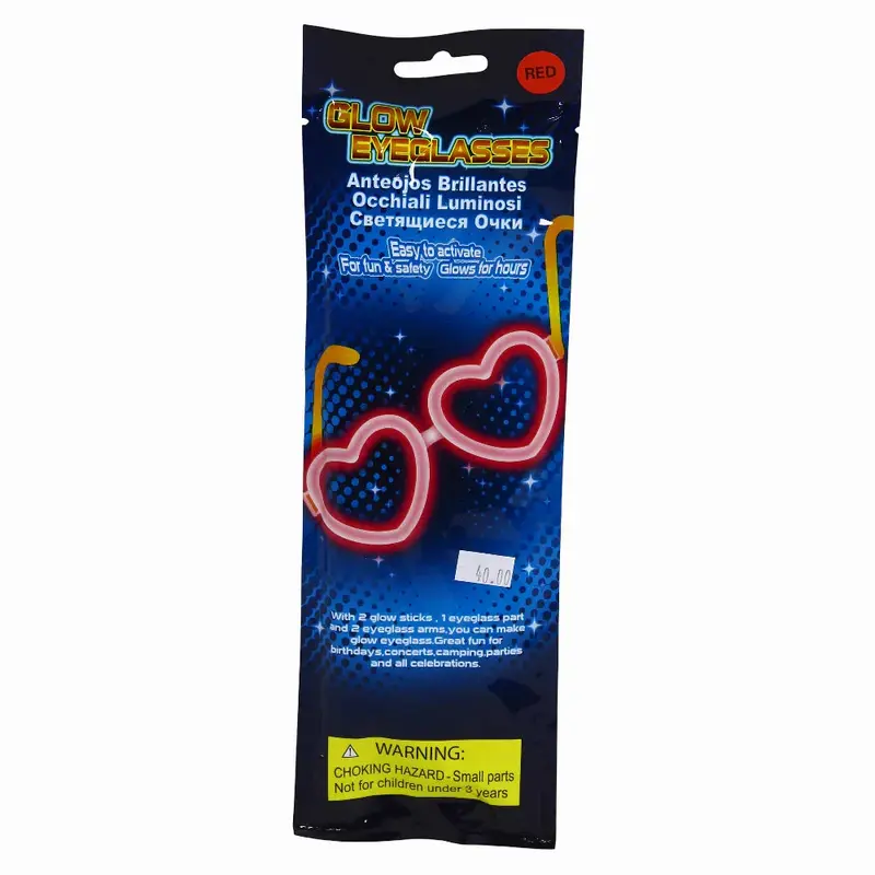 Glow-in-the-Dark Heart Shaped Eye Glasses