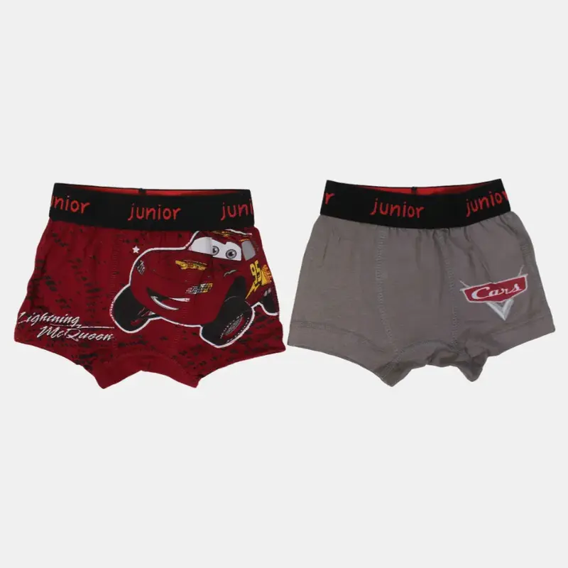 Pack of 2- Boys Cotton Boxer Shorts & Cars Print