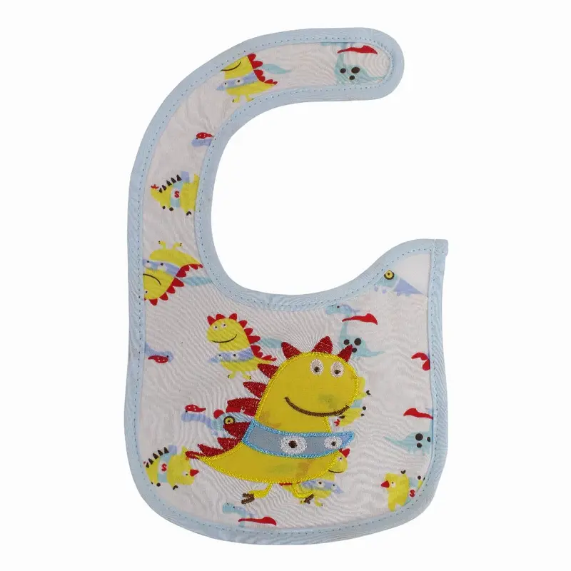 Unisex Baby Bib  White with a Fun Dino Design