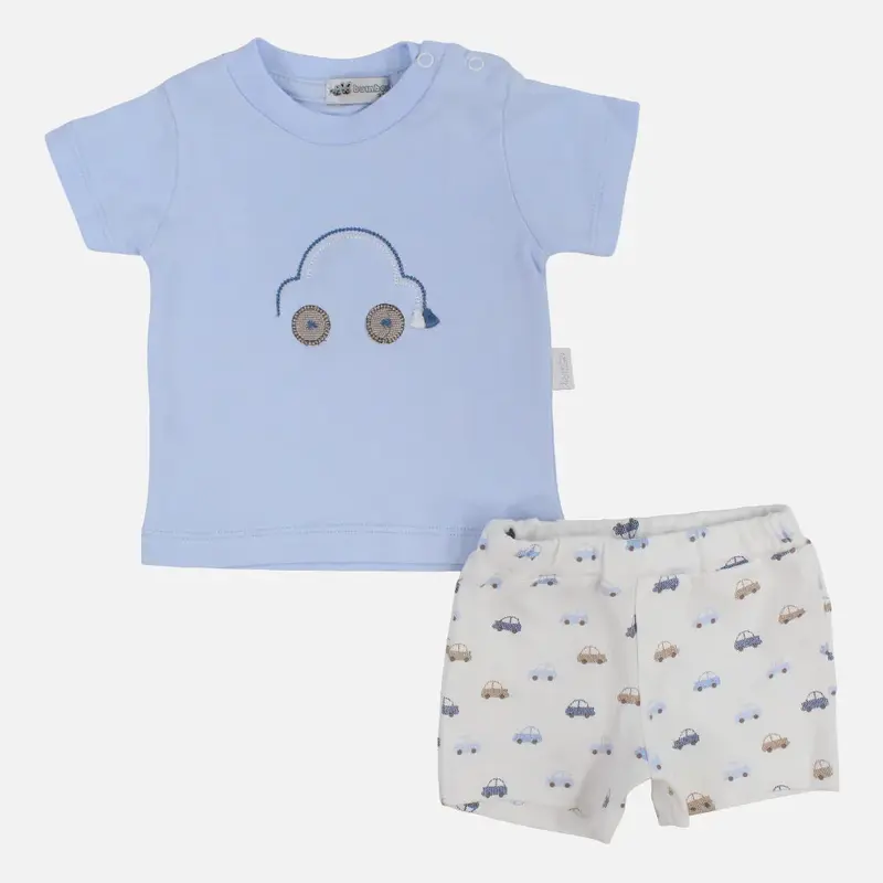 Baby Boys 2-Piece Cotton Outfit Set  Car Print