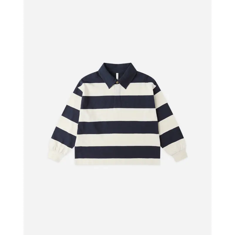 Rylee + Cru - Rugby Polo - Navy Stripe
