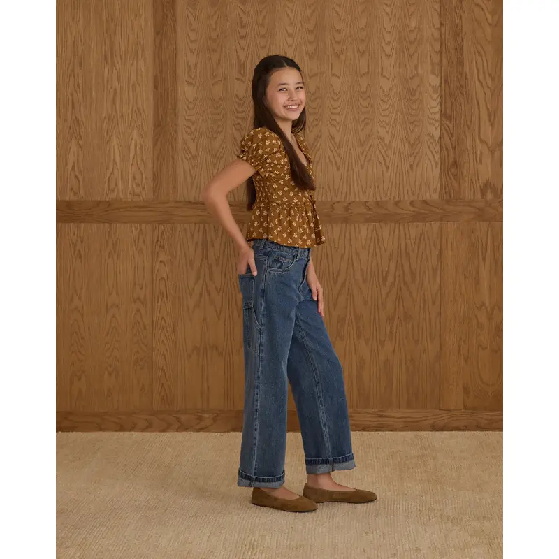 Rylee + Cru - Tween Baggy Wide Leg Pant - Indigo Denim