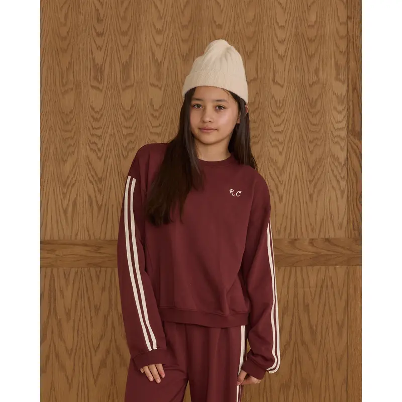 Rylee + Cru - Tween Oversized Sweatshirt - Burgundy