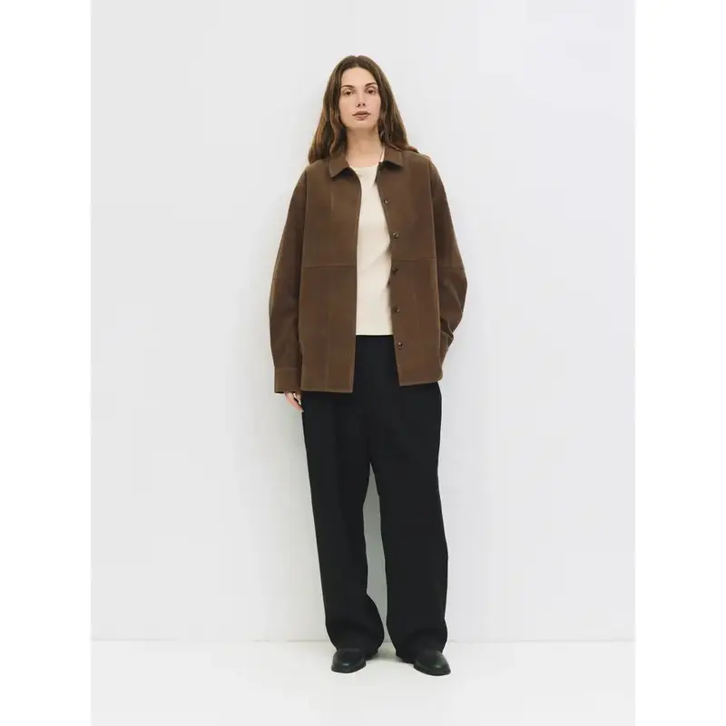 The Dean Jacket - Oversized Faux Suede Jacket - Brown