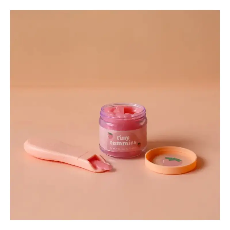 Tiny Tummies - Food Jar + Spoon Set - Strawberry Custard