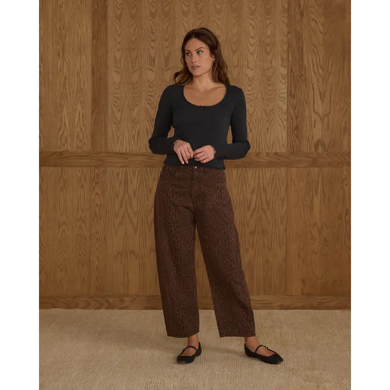 Rylee + Cru - Women's Barrel Denim - Leopard