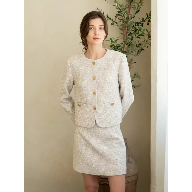 Tweed Mini Skirt - Ivory