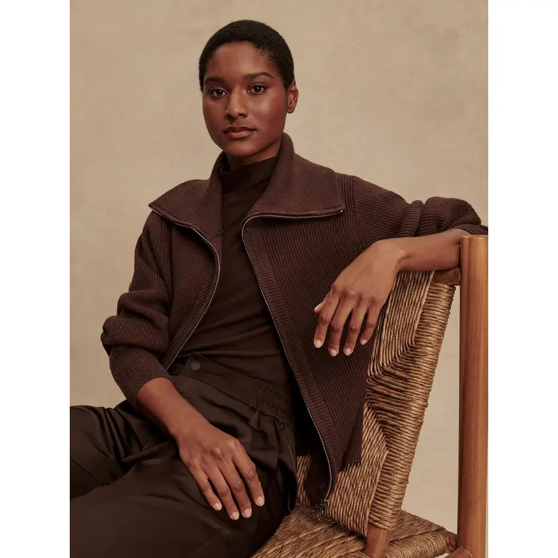 Varley - Enrico Knit Jacket - Coffee Bean