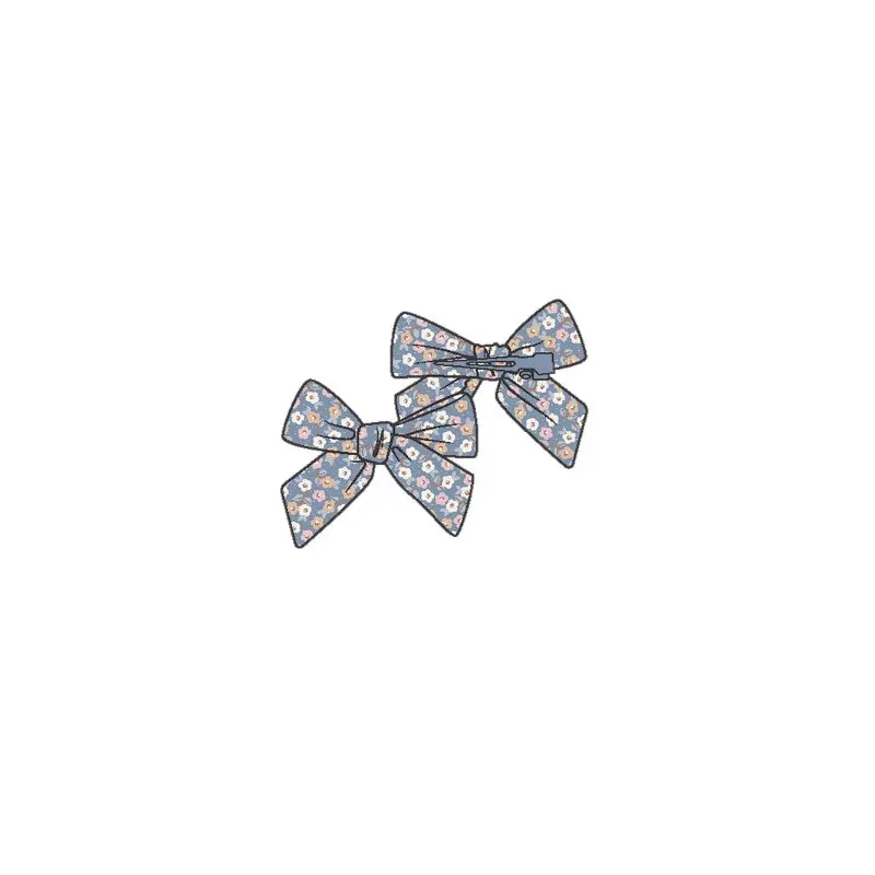 2 Pack Hairbow with Clip - Country Calico