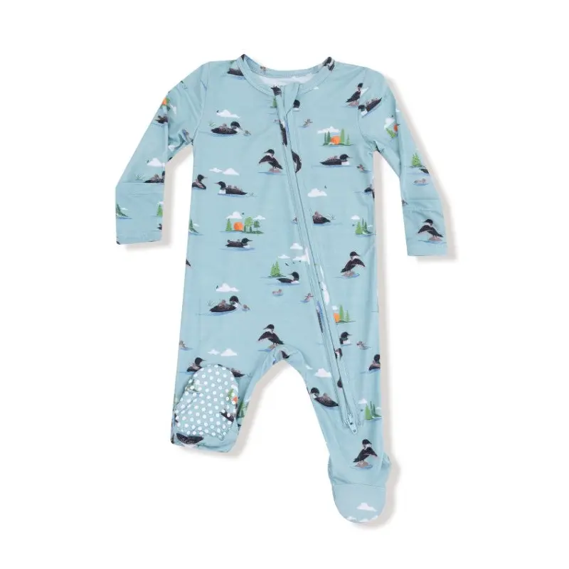 2 Way Zipper Footie - Loons