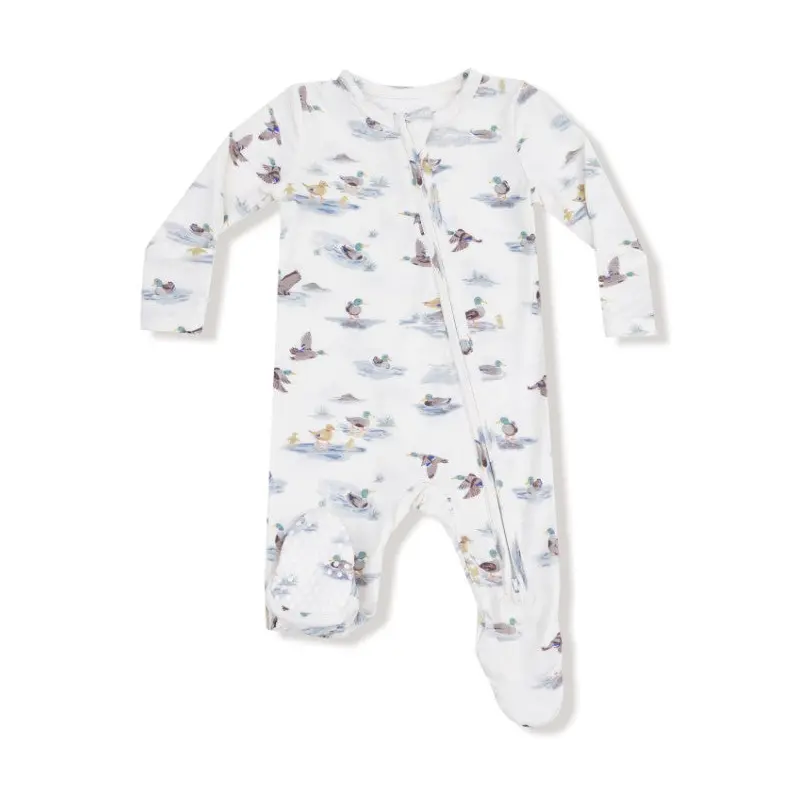 2 Way Zipper Footie - Migrating Mallards