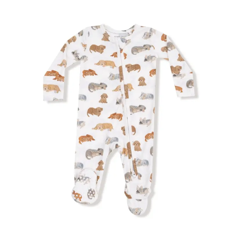 2 Way Zipper Footie - Napping Puppies