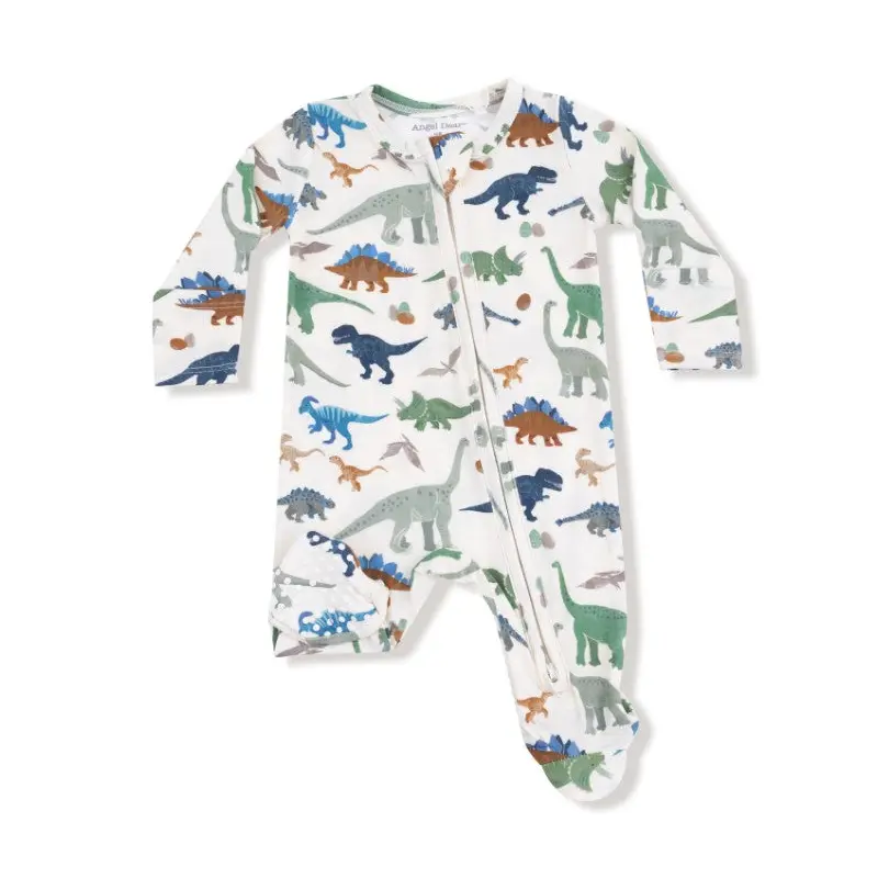 2 Way Zipper Footie - Washy Dinos