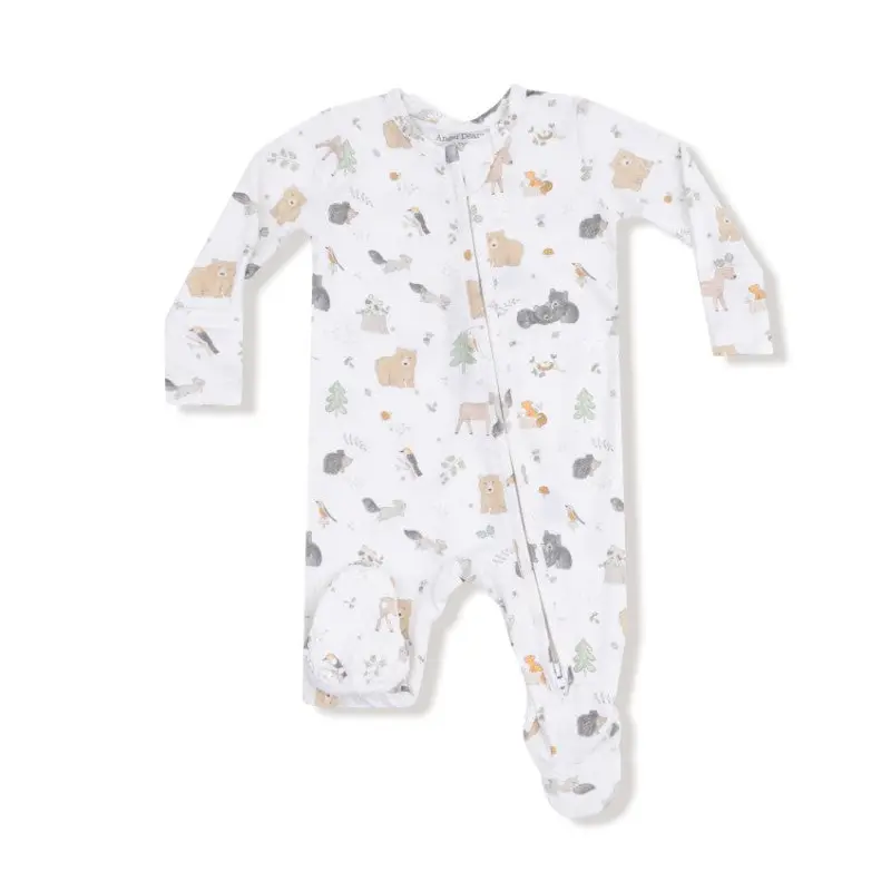 2 Way Zipper Footie - Woodland Babies