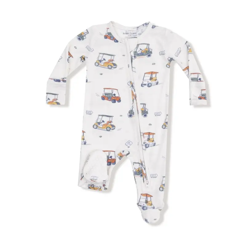 2 Way Zipper Footie - Zooming Golf Carts