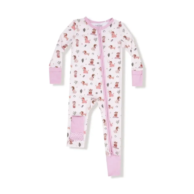 2 Way Zipper Romper - Cowgirl Dogs