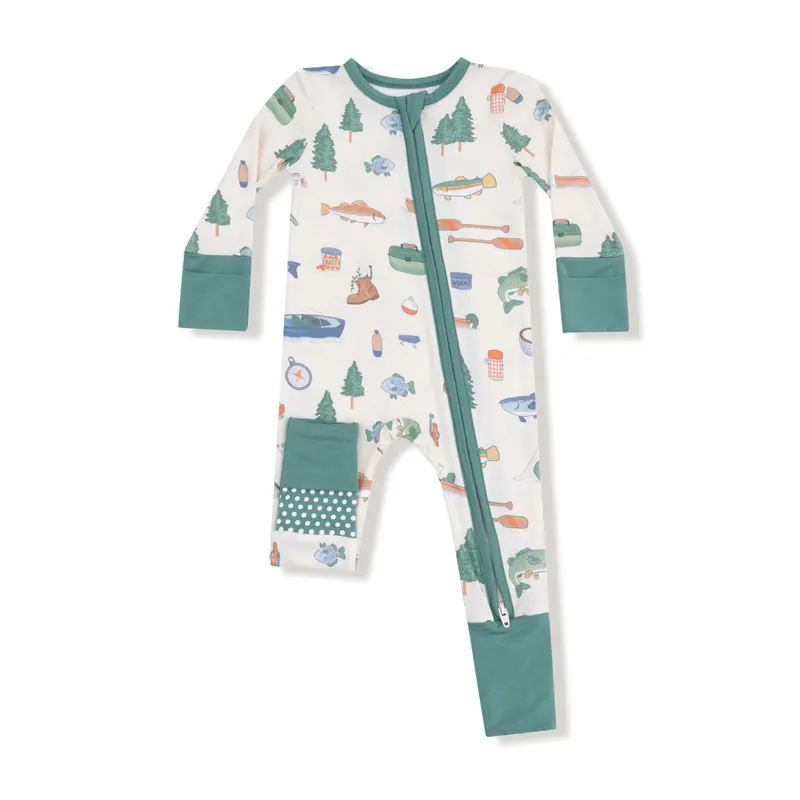 2 Way Zipper Romper - Fishing Things