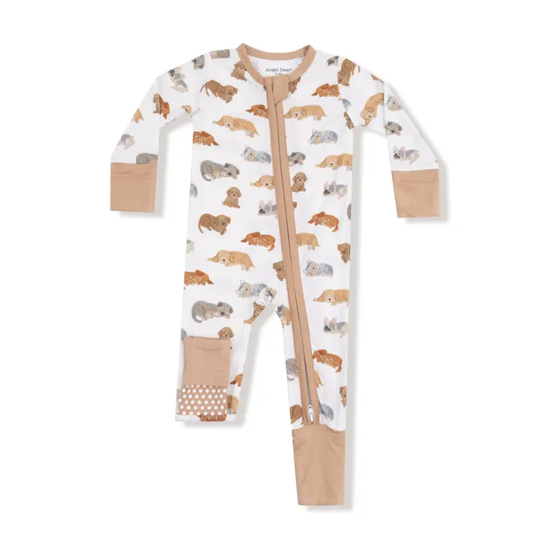 2 Way Zipper Romper - Napping Puppies